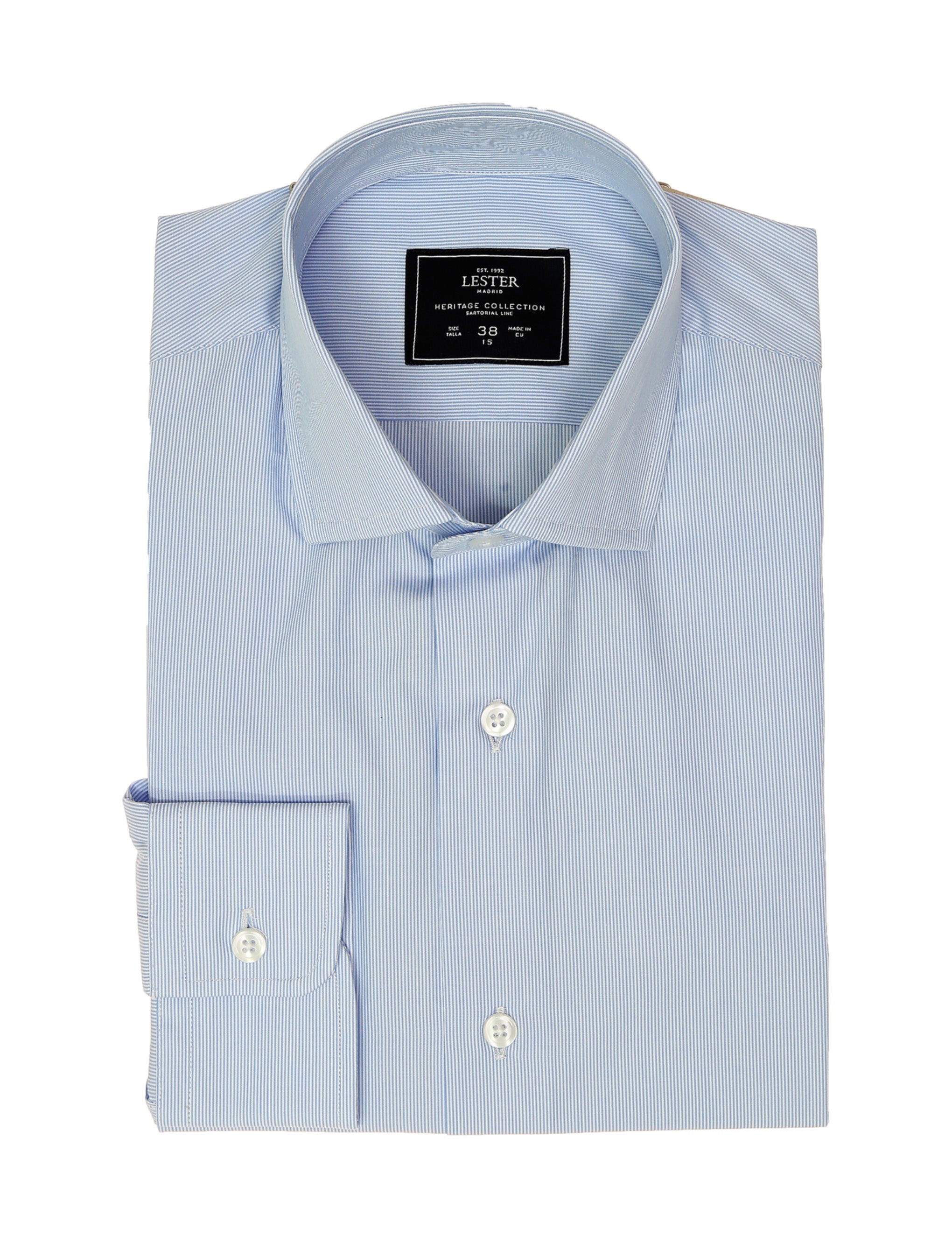Camisa vestir raya fina Azul