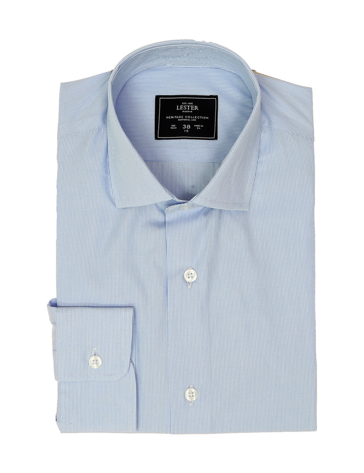 Camisa vestir raya fina Azul