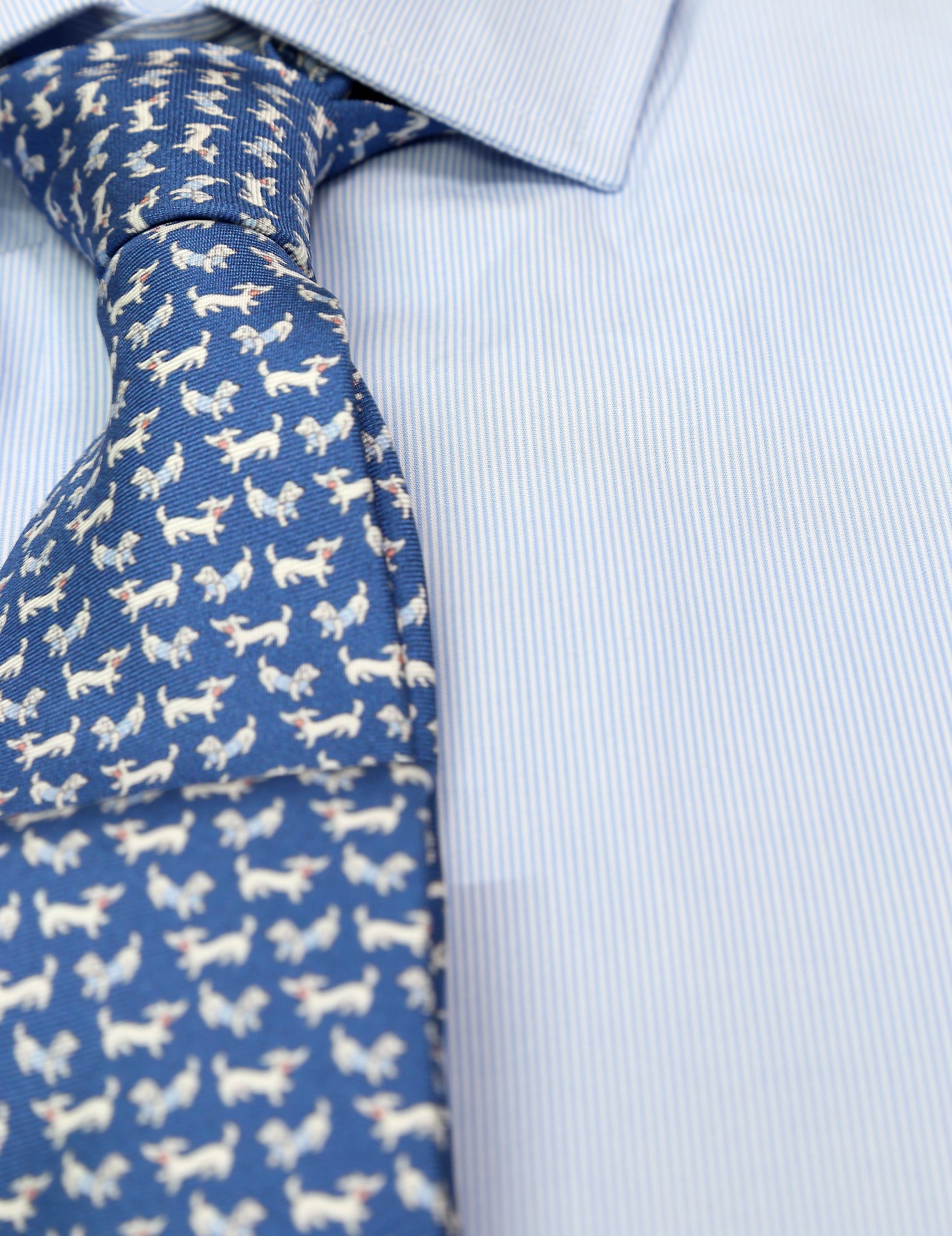 Camisa vestir raya fina Azul