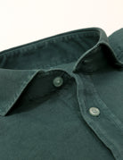 Camisa lino algodón lavada Verde oscuro