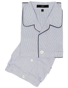 Pijama corto raya fina Azul