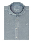 Camisa lino algodón lavada Azul claro
