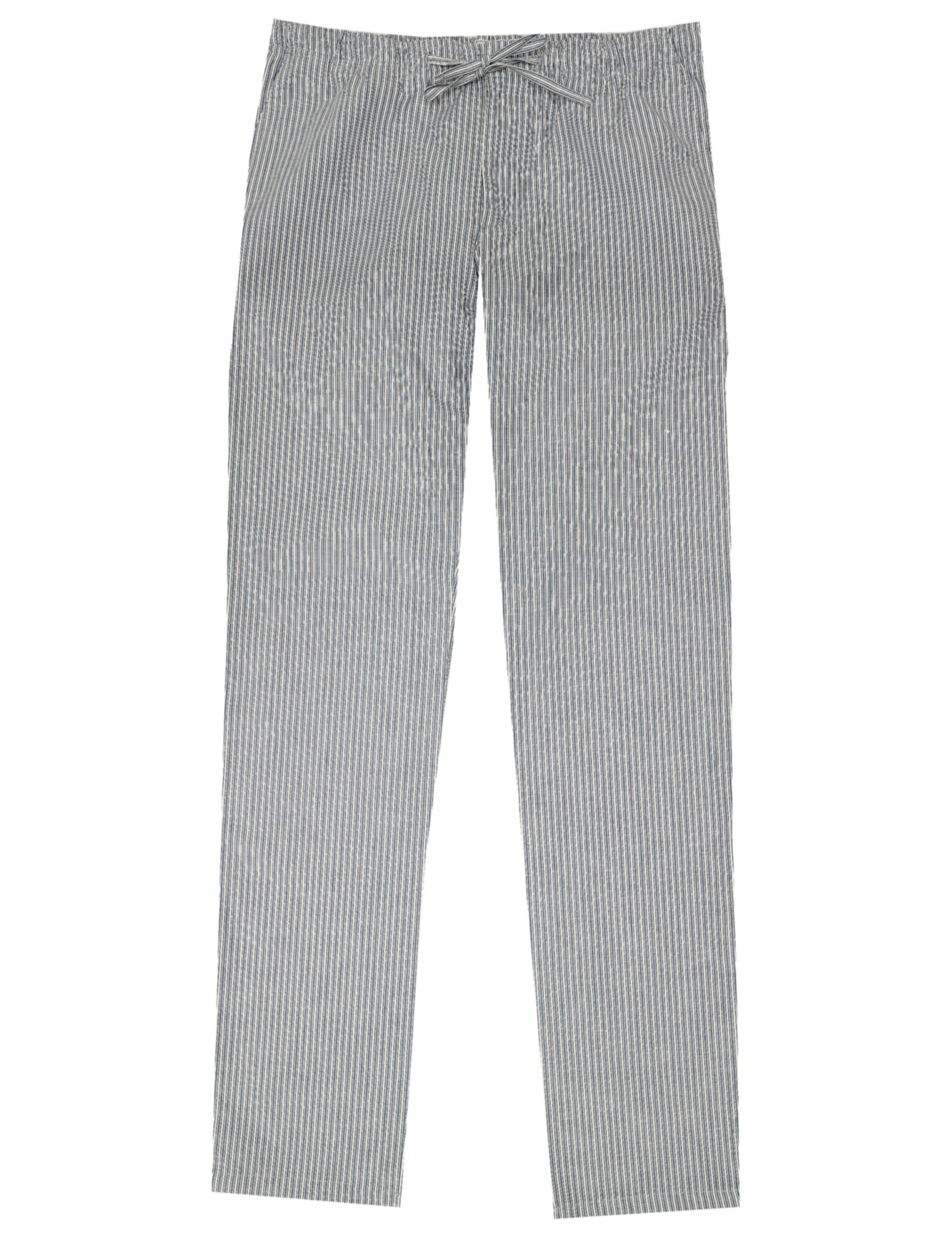 Pantalón multirayas lino algodón Azul