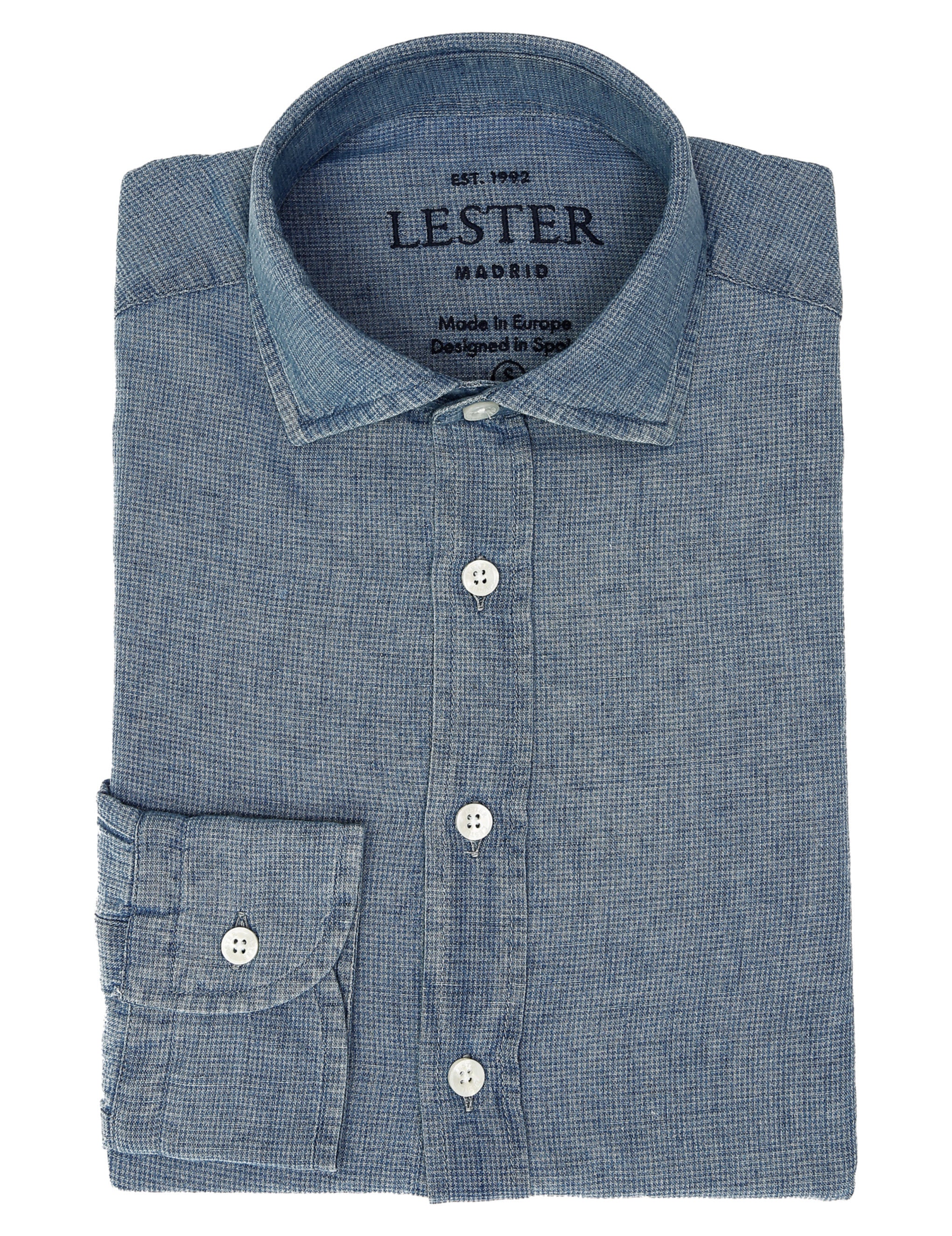 Camisa vichy denim Azul