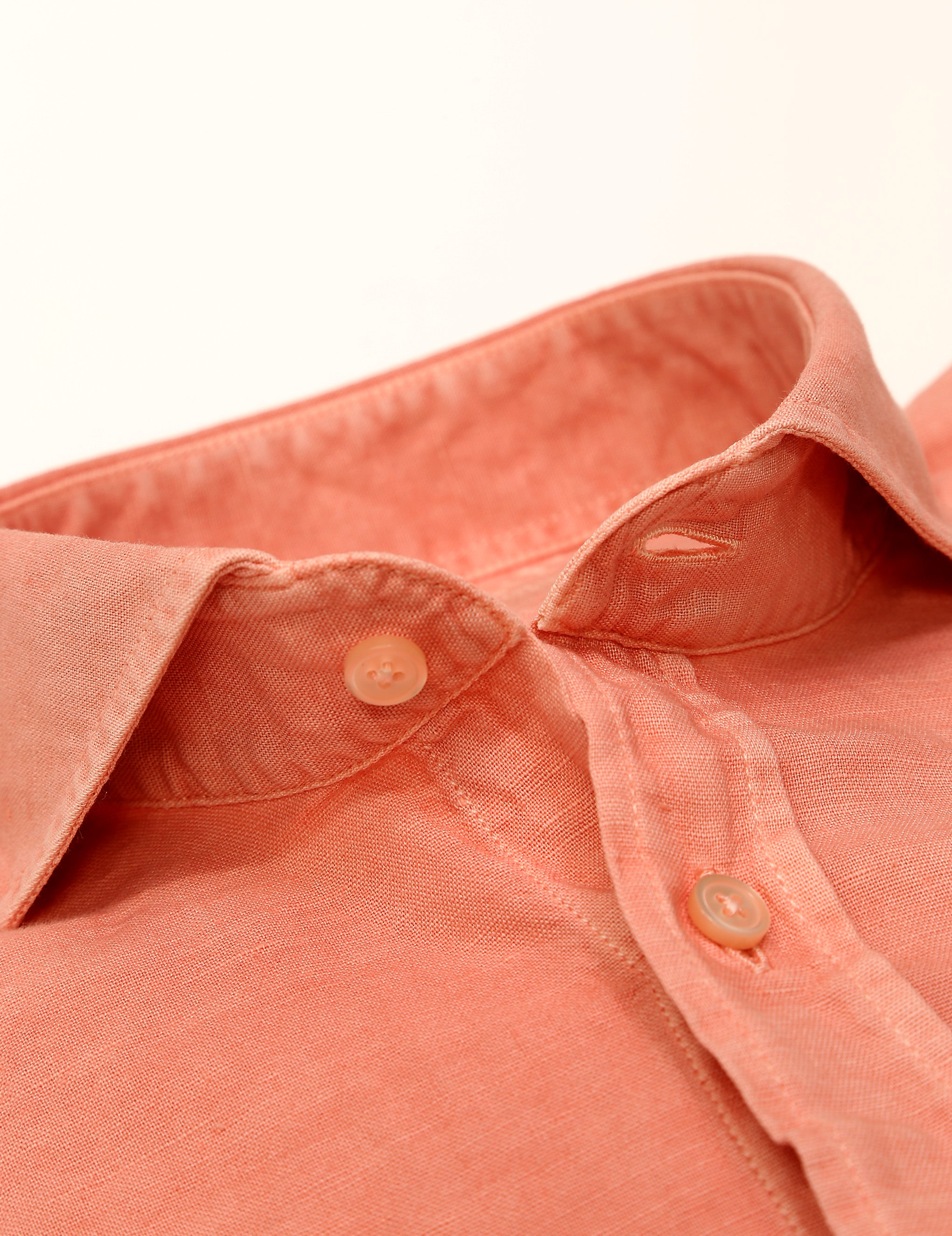 Camisa lino algodón lavada Coral