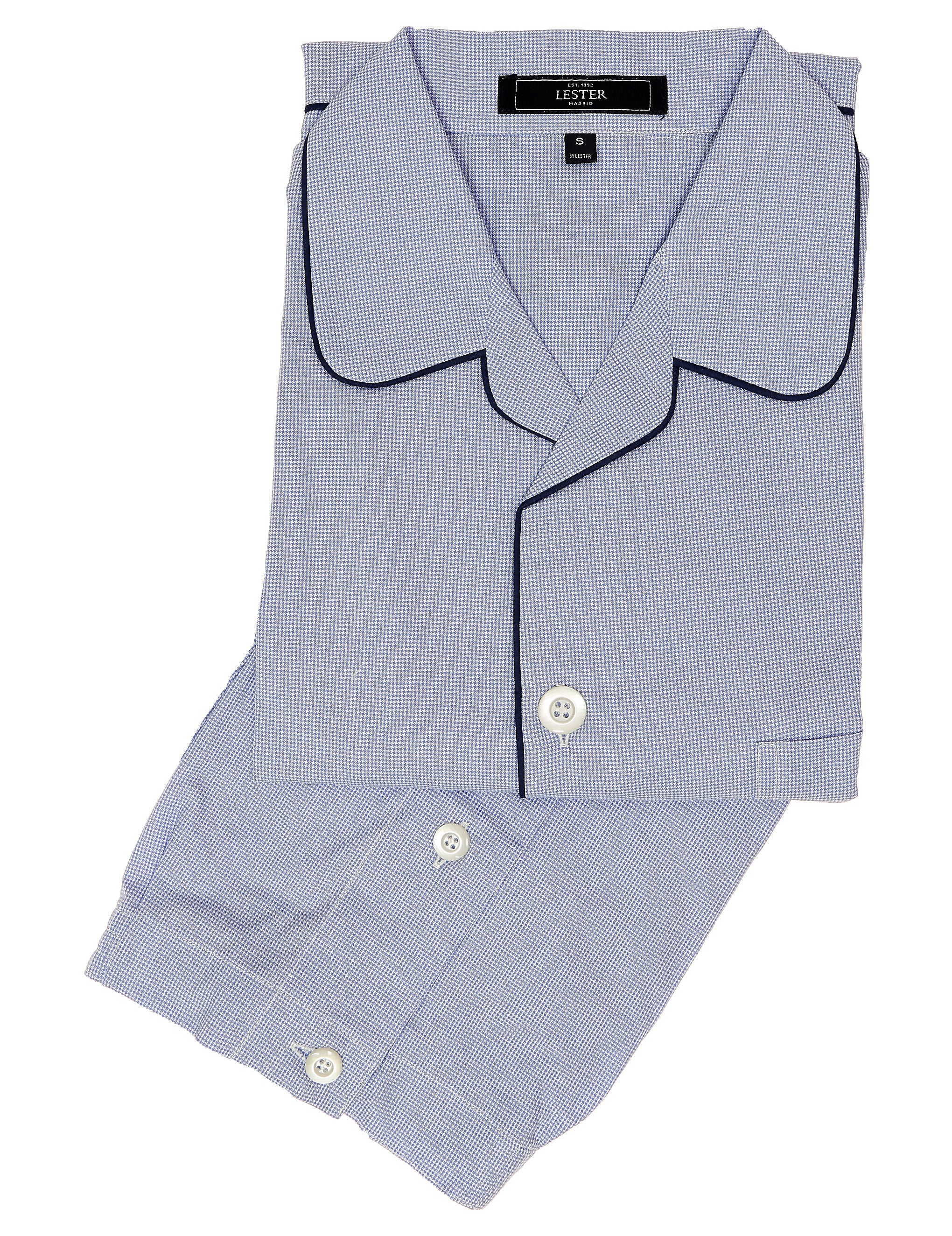 Pijama corto vichy Azul