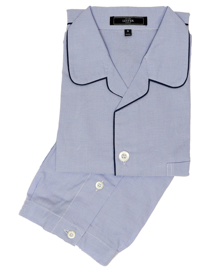 Pijama corto vichy Azul