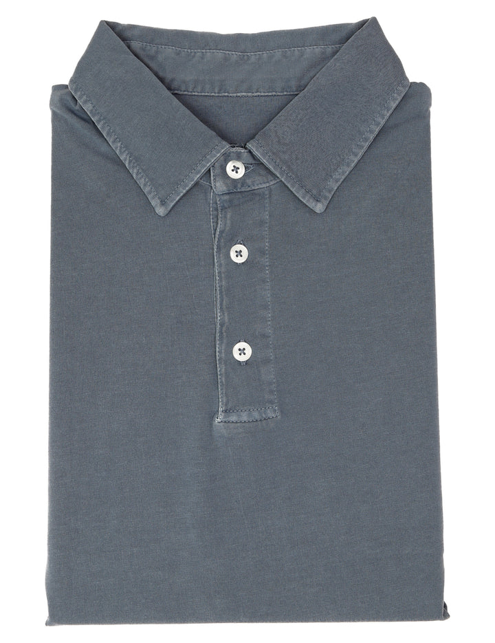 Polo jersey lavado Azul oscuro