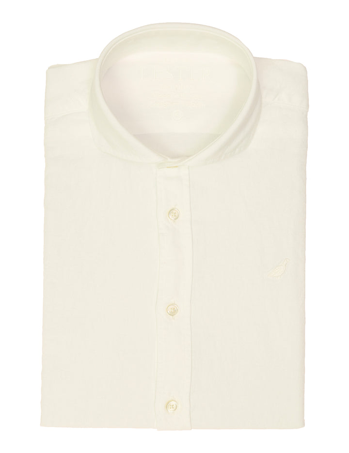 Camisa lino algodón lavada Blanco