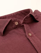 Camisa lino algodón lavada Burdeos