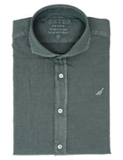 Camisa lino algodón lavada Verde medio