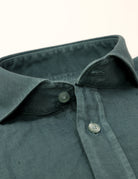 Camisa lino algodón lavada Verde medio