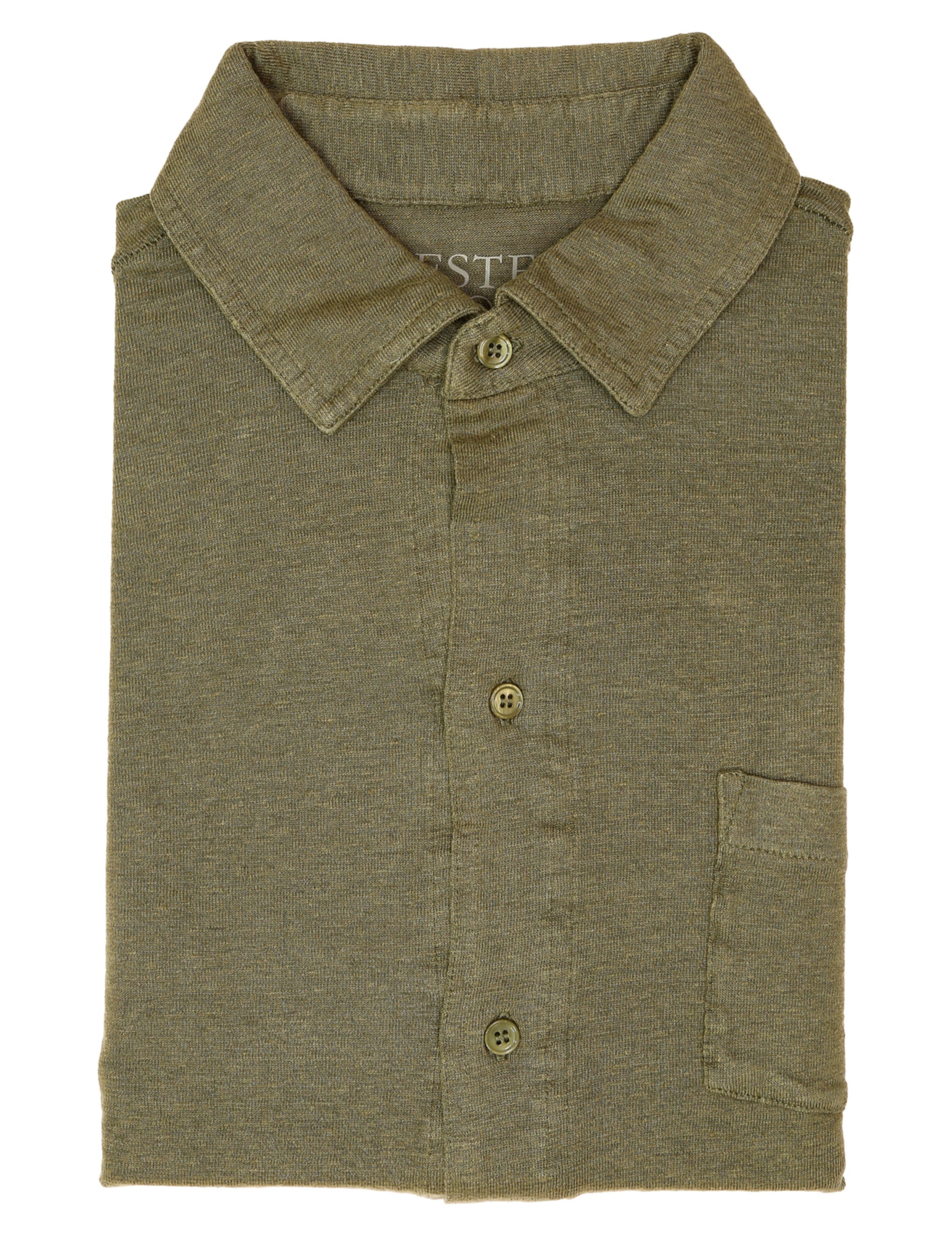 Camisa polo lino lavada Kaki