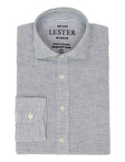 Camisa sport lino raya ancha Azul