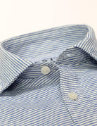 Camisa sport lino raya ancha Azul