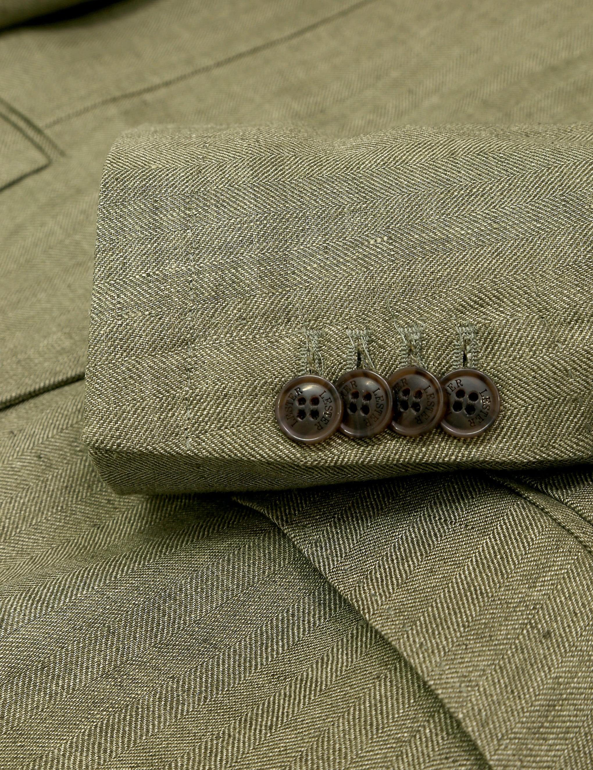 Chaqueta lino espiga Verde