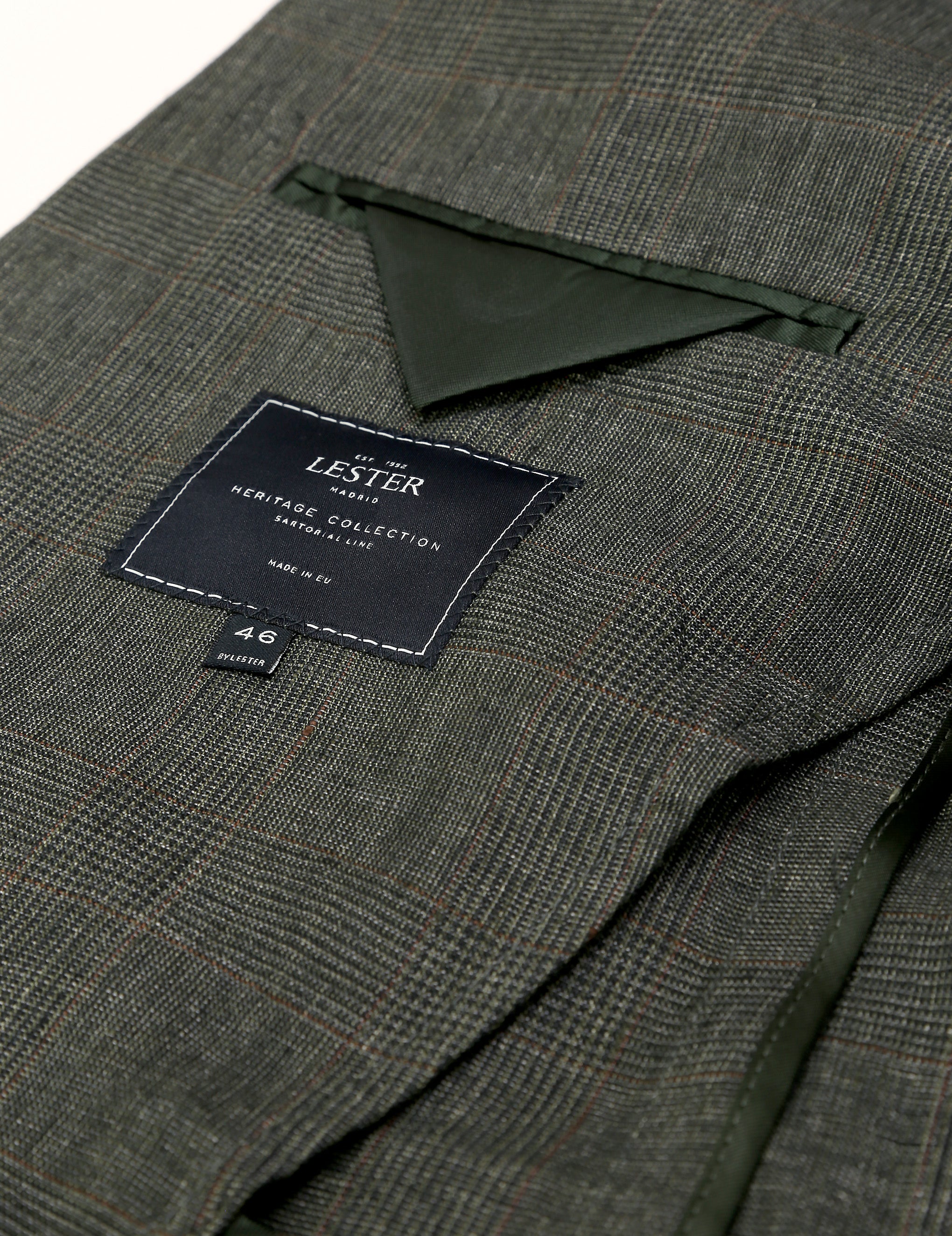 Chaqueta cuadros lino Verde