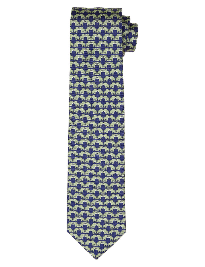 Corbata elefantes 01 Azul/verde