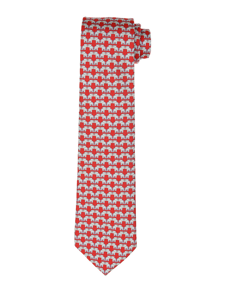 Corbata elefantes 01 Rojo/azul