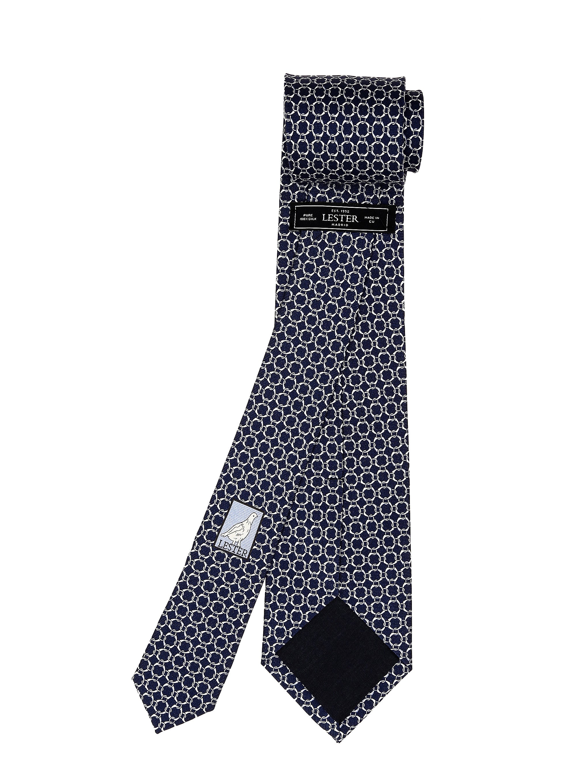 Corbata cadena estribo Azul/blanco
