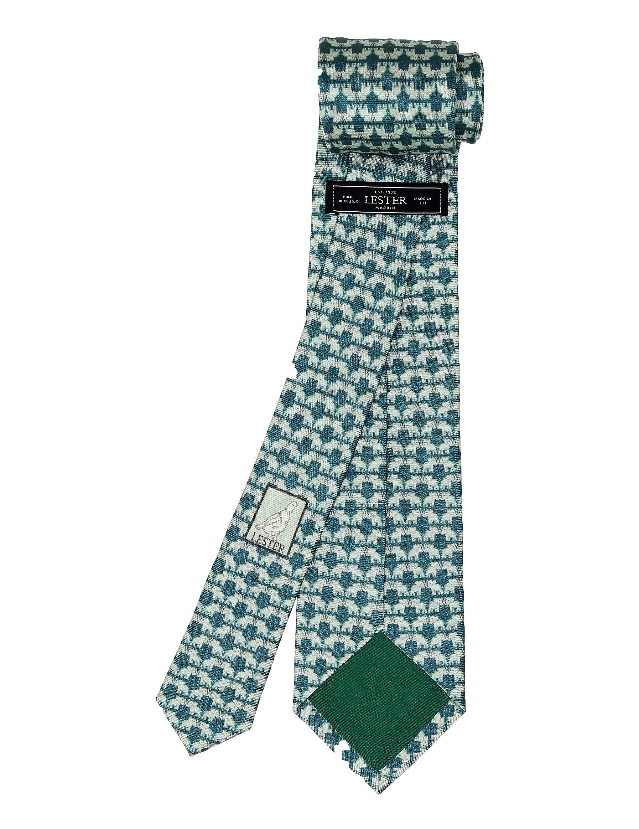 Corbata elefantes 01 Verde