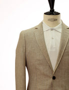 Chaqueta lino espiga Beige