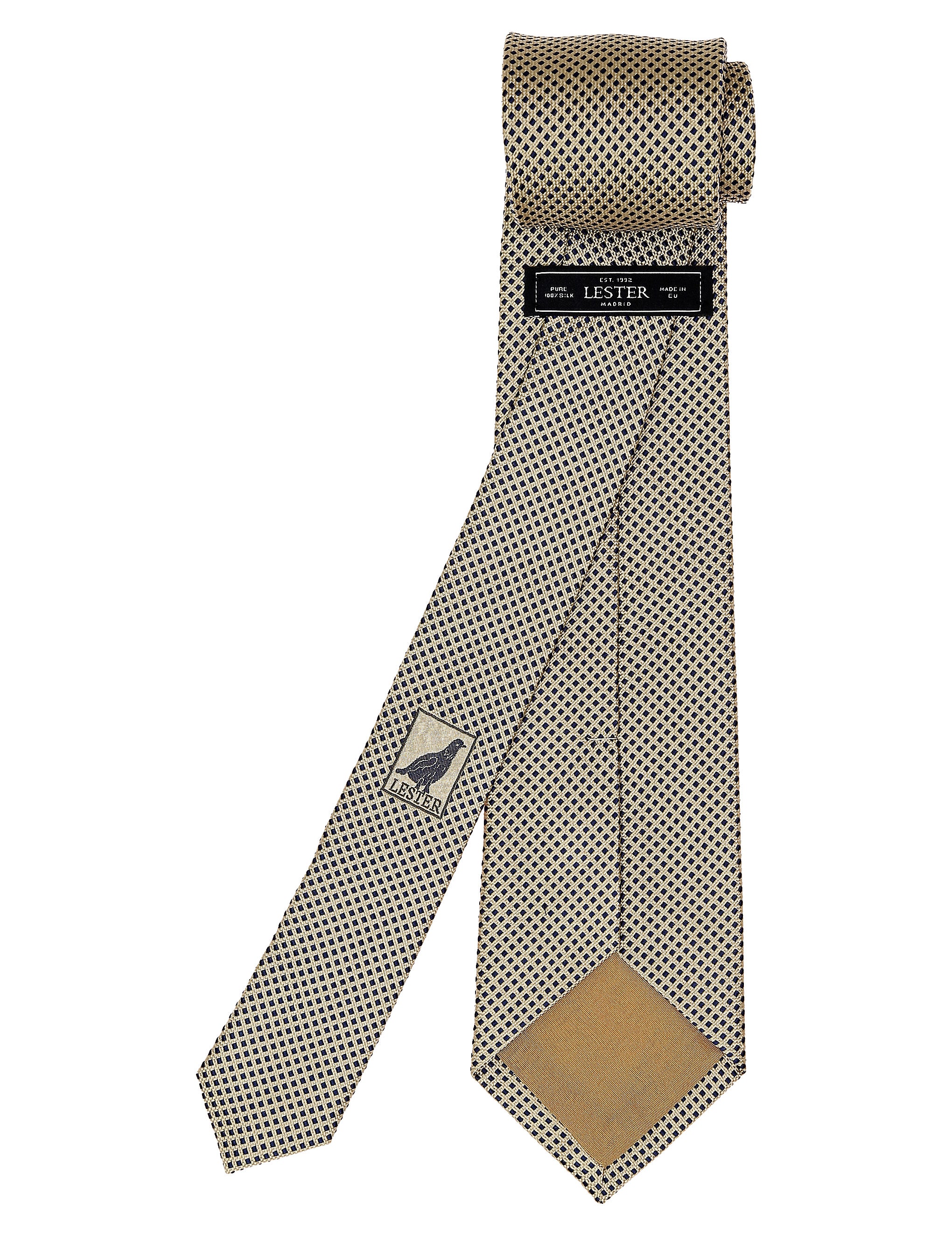 Corbata unito cubos Beige/azul