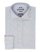 Camisa sport lavada raya fina Azul