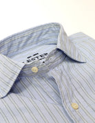 Camisa sport lavada raya fina Azul