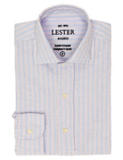 Camisa sport oxford doble raya Azul/rosa