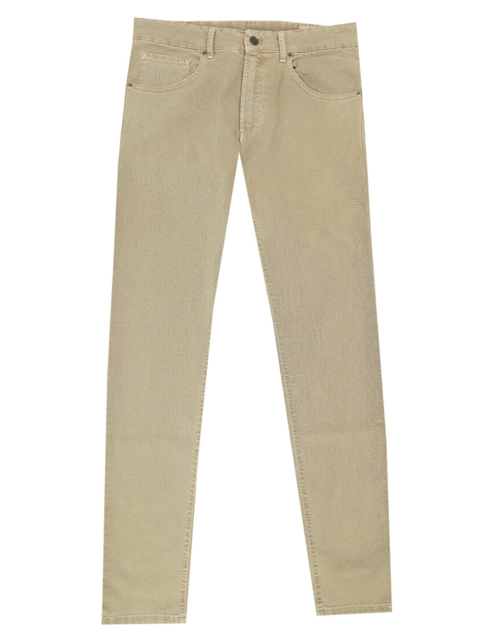 Pantalón 5 bolsillos satén Beige