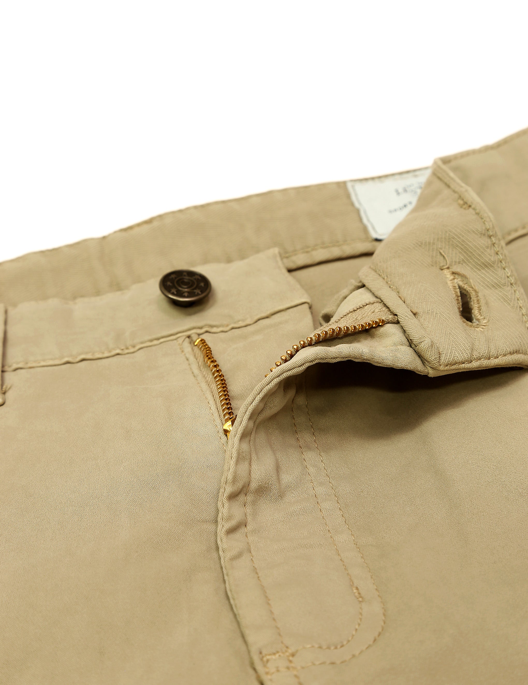 Pantalón 5 bolsillos satén Beige
