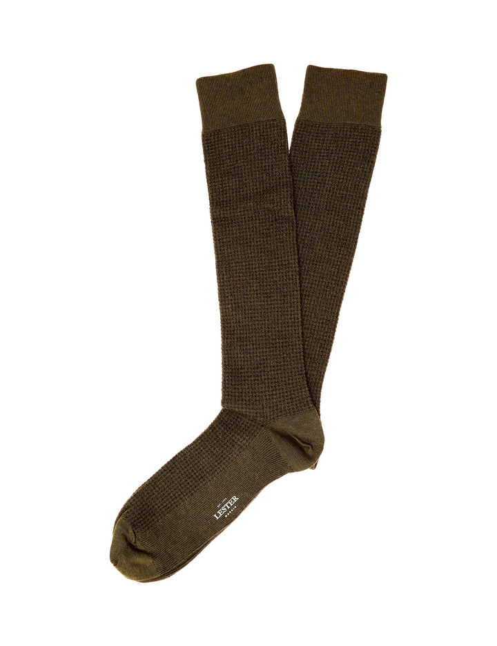 Calcetin algodón pata de gallo Verde/marrón (114364_1.jpg)
