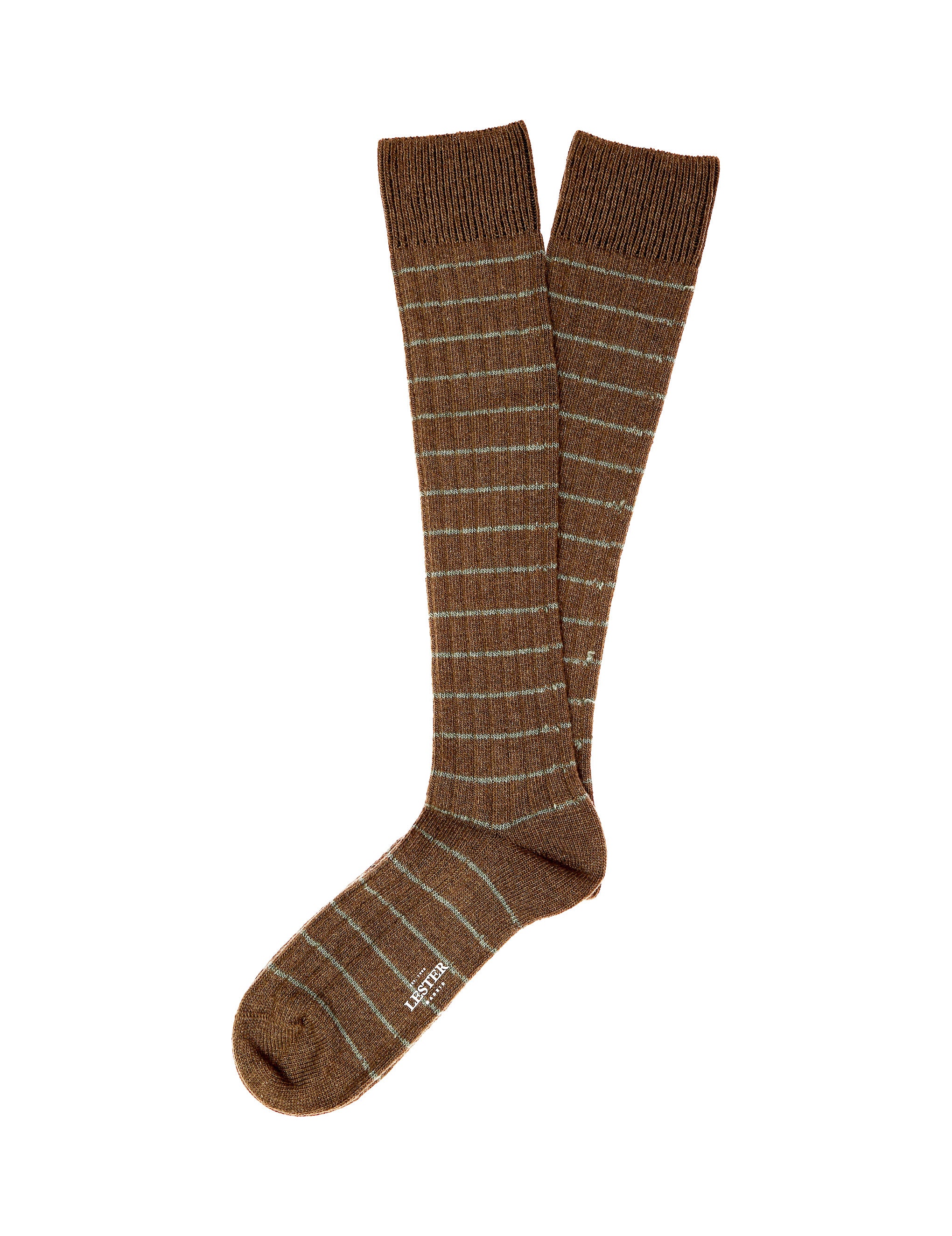 Calcetin lana cashmere rayas Marron/verde (114373_1.jpg)
