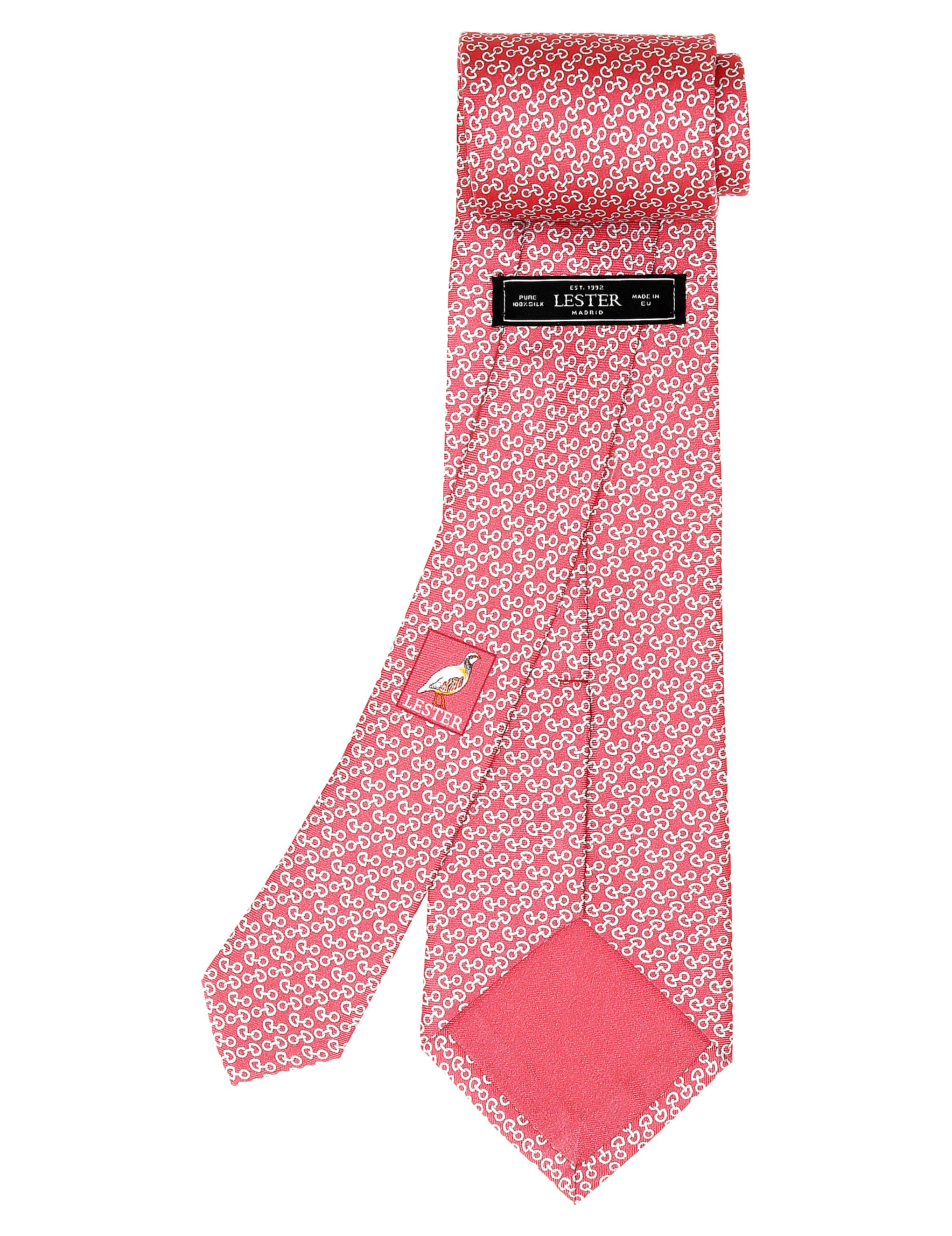 Corbata calabrote pequeño Rosa/blanco