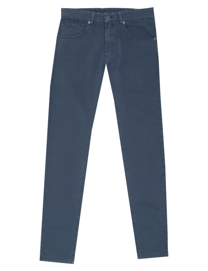 Pantalón 5 bolsillos satén Azul