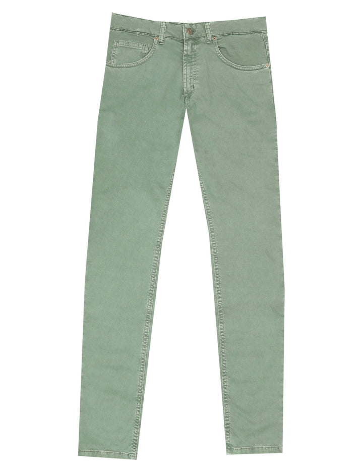 Pantalón 5 bolsillos satén Verde