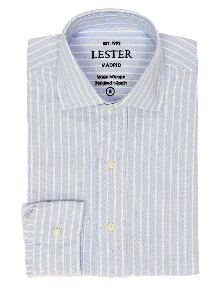 Camisa sport oxford  raya Azul/blanco