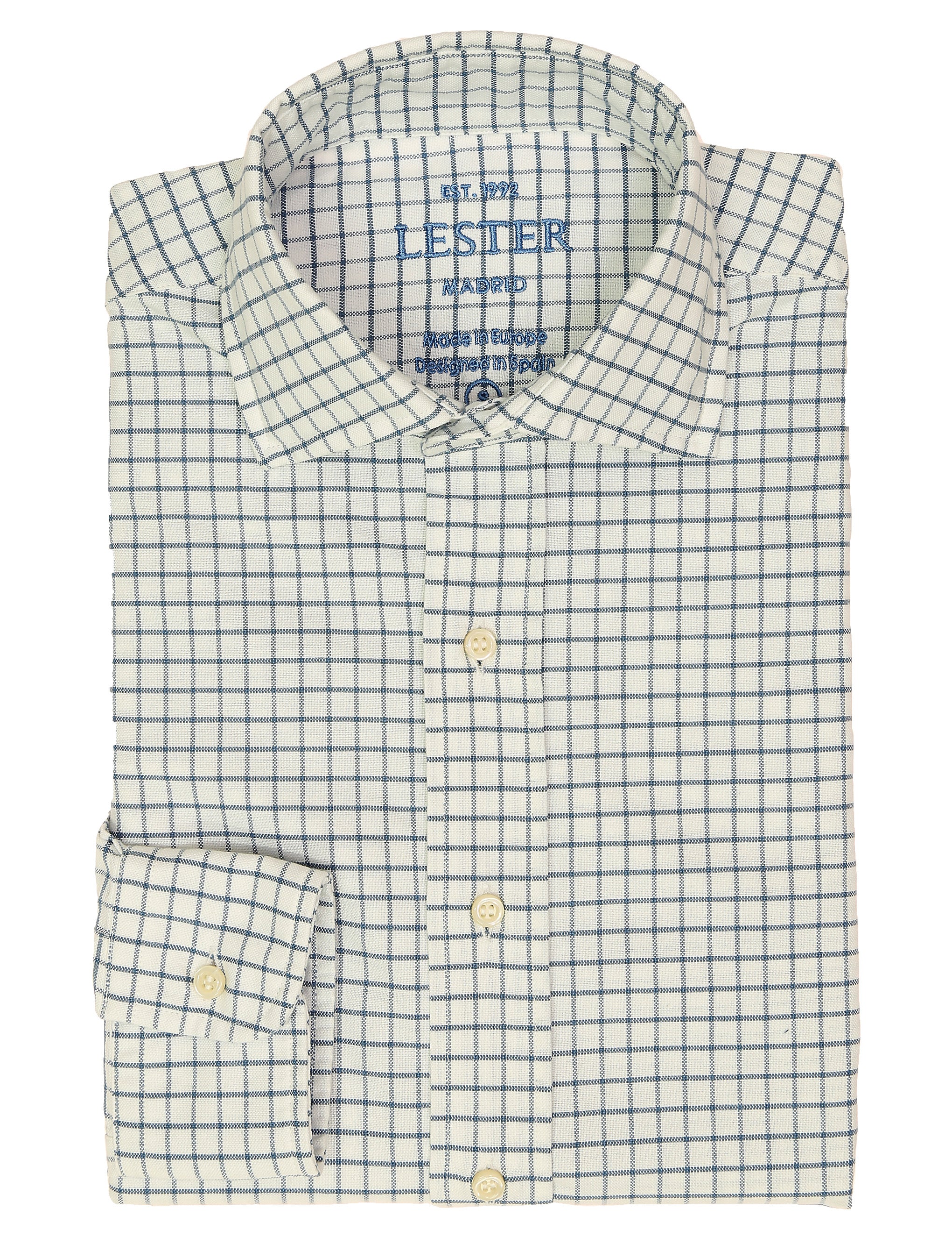 Camisa sport oxford cuadro Azul