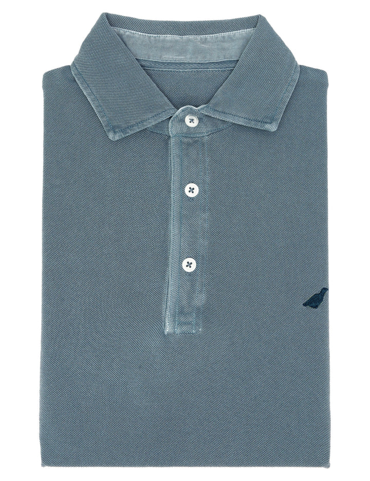 Polo pique manga larga Azul claro