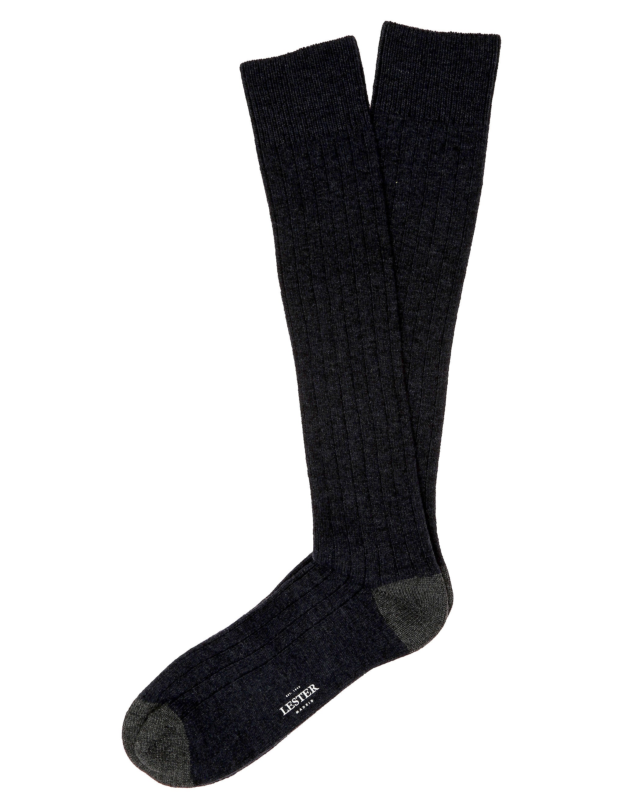 Calcetin lana cashmere liso puntera Azul marino (115654_1.jpg)