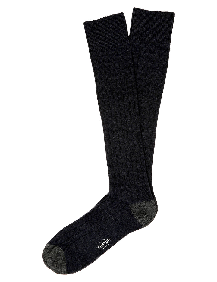 Calcetin lana cashmere liso puntera Azul marino (115654_1.jpg)