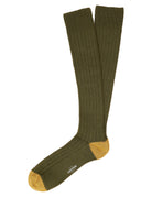 Calcetin lana cashmere liso puntera Verde caza (115655_1.jpg)