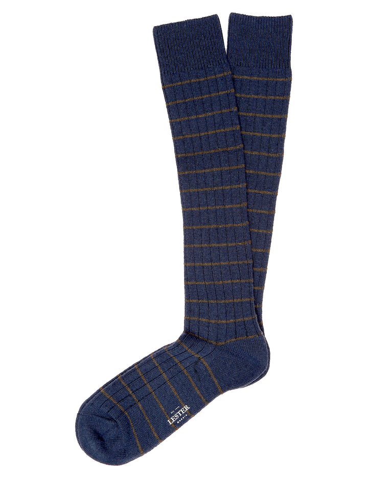 Calcetin lana cashmere rayas Azul/marrón (115660_1.jpg)