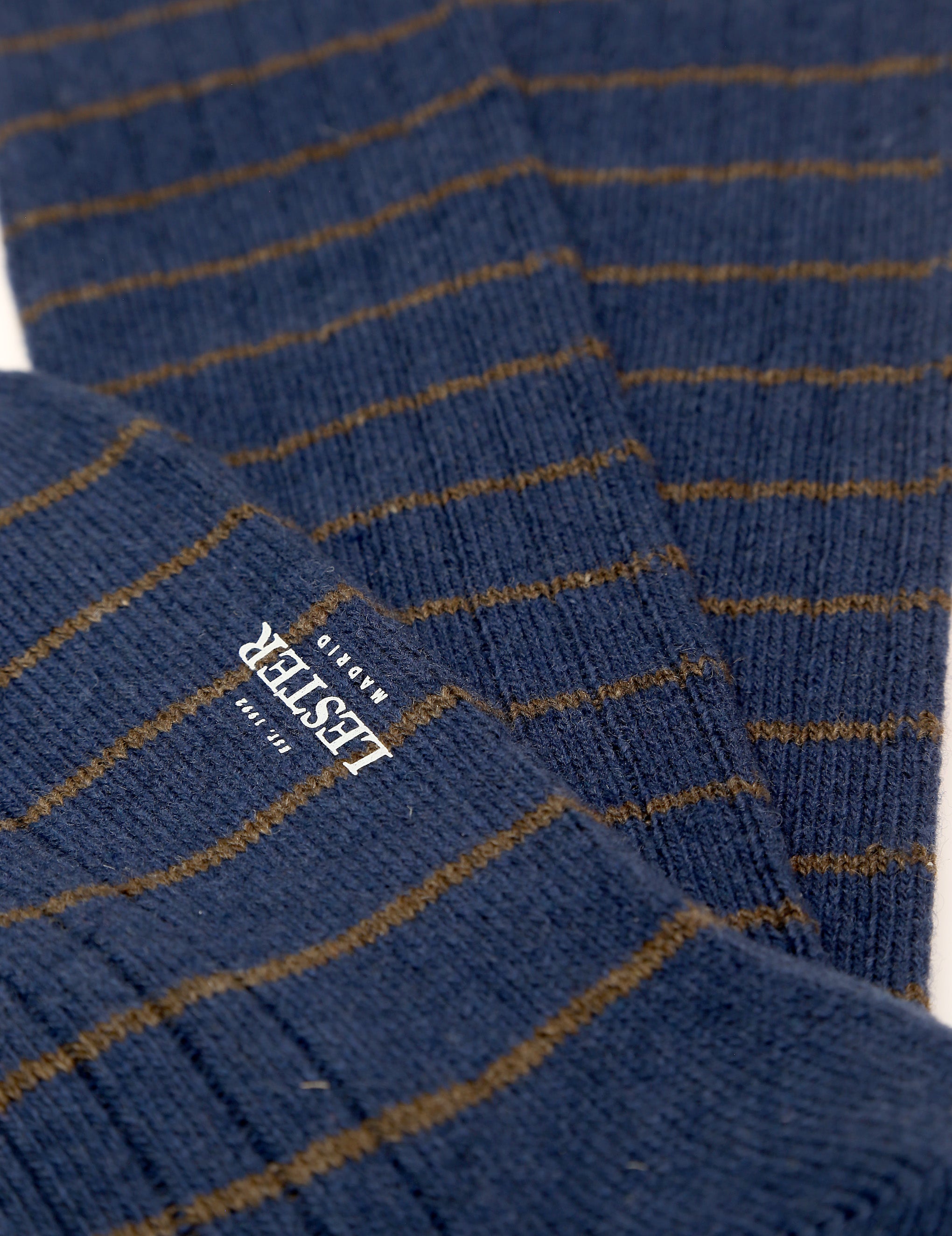 Calcetin lana cashmere rayas Azul/marrón (115660_2.jpg)