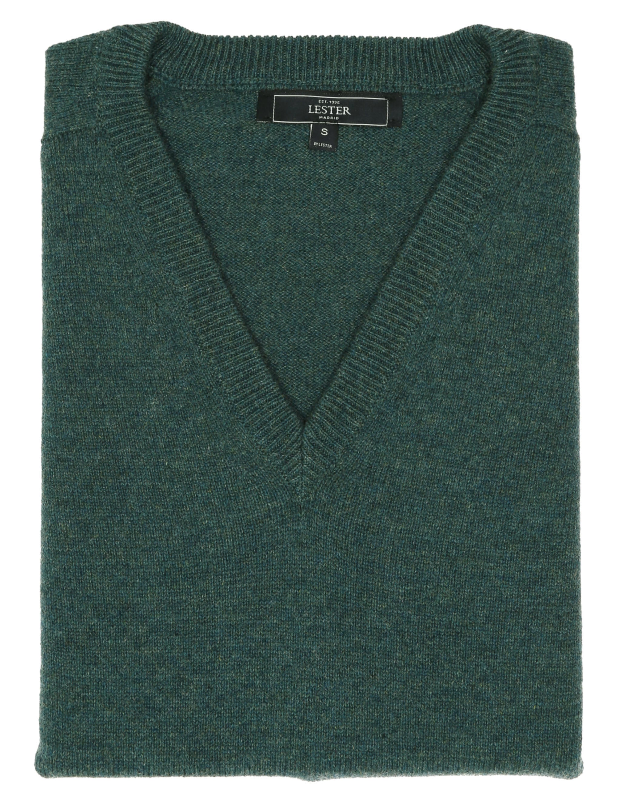 Jersey lana pico Verde oscuro