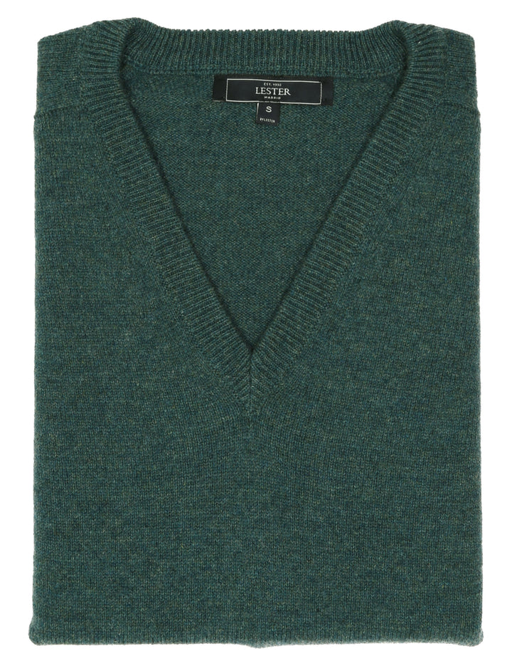 Jersey lana pico Verde oscuro