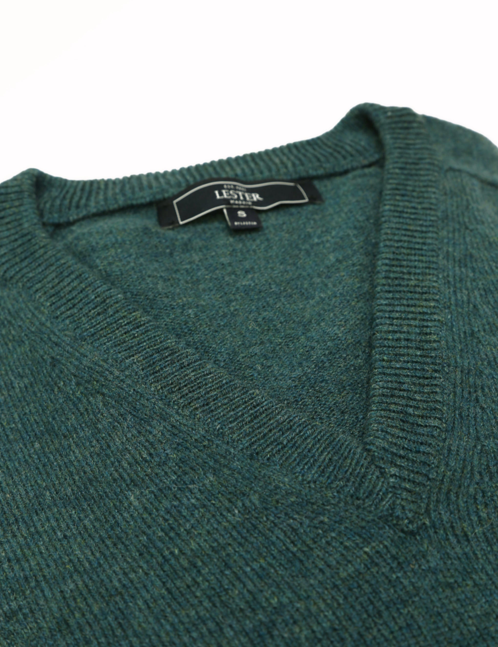 Jersey lana pico Verde oscuro