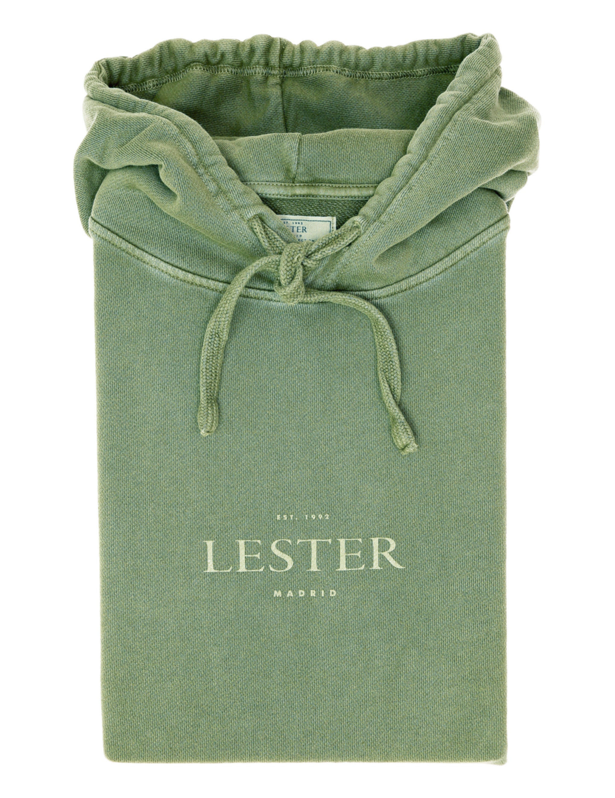 Sudadera lavada capucha Verde