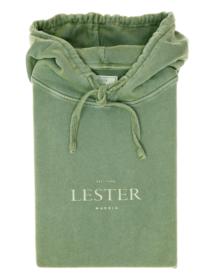 Sudadera lavada capucha Verde